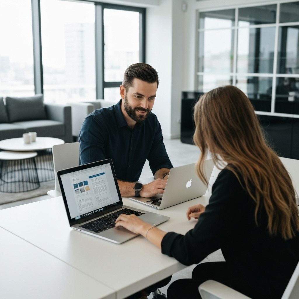 Two professionals collaborating with Microsoft Cloud